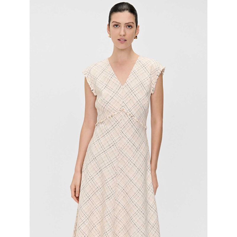 Veronika Maine European Check Tweed Midi Dress image number 3